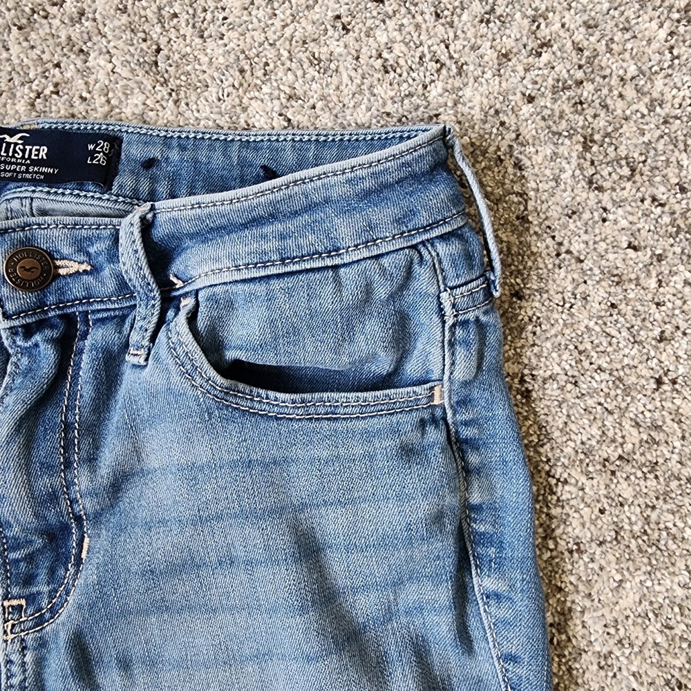 Hollister High Rise Super Skinny Jeans Medium Wash Womens Sz 28, Stretchy - Picture 4 of 12